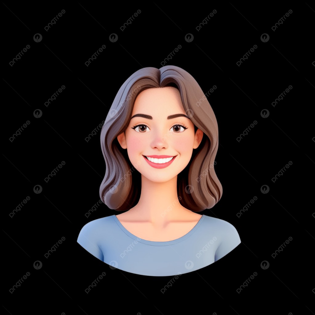 a woman with long brown hair and blue eyes